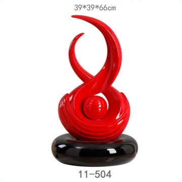 Luxury Modern Resin Red Sculpture for Hotel Home Decoration