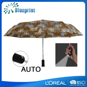 Readymade 21 inches turnable LED handle steel frame folding umbrella