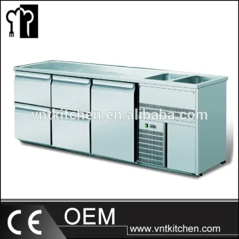 New Design Beautiful Stainless Steel Fancooling Bar Refrigerated Beer Cooler Counter Or Table For Bar Use