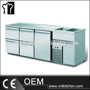New Design Beautiful Stainless Steel Fancooling Bar Refrigerated Beer Cooler Counter Or Table For Bar Use