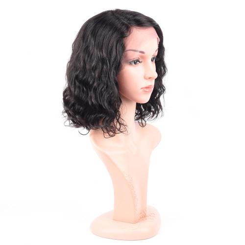 NEW FASHION 100% HUMAN HAIR NATURAL COLOR SWISS LACE WIG