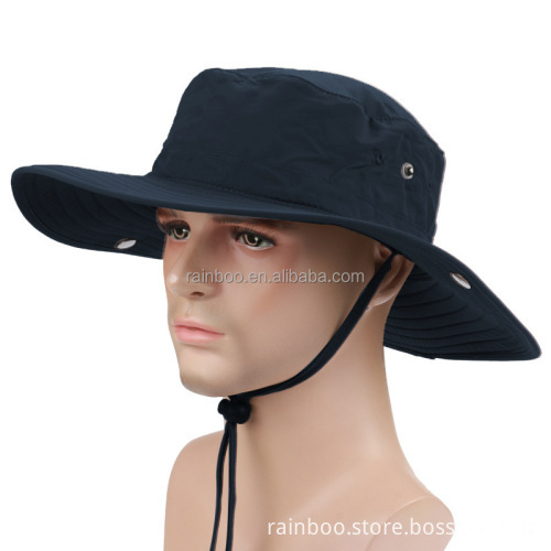 Affordable 100% Cotton Summer Outdoor Men's Bucket Hats with Wide Brim for Fishing
