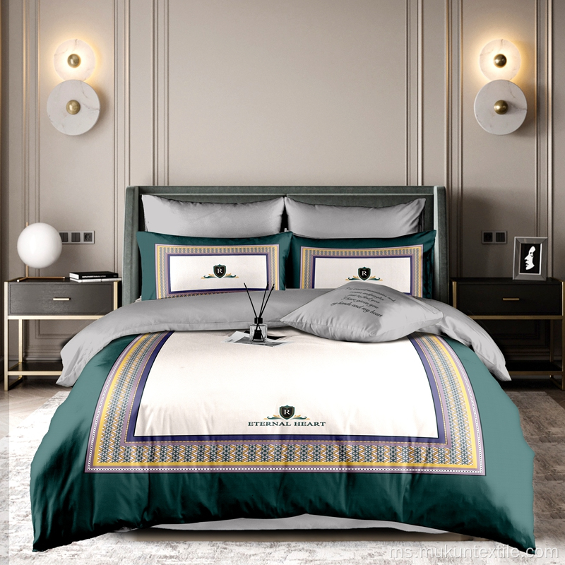 Set peralatan tempat tidur Hotel Luxury sarung selimut bercetak digital