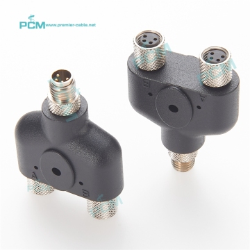 Sensor Actuator Splitter with M8 4 Pin Circular Connector in Y-Shape Distributor