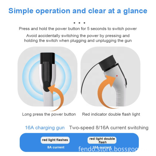 Portable Electric Vehicle Charging Cable 7KW GBT 16-32A 5M