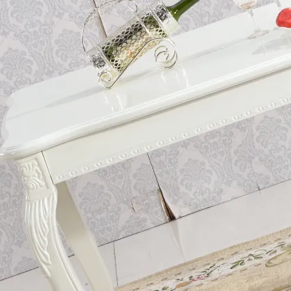 European style high quality dining table long white dining table