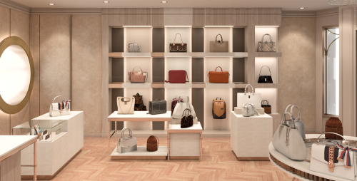 Mobiliário de luxo da loja de bolsas de madeira móveis de luxo