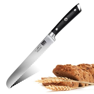 Shan Zu 8 inch Sturdy Thép không gỉ Bánh mì Bánh mì: Dao cạo lưỡi dao, tay cầm gỗ công thái học cân bằng và hộp quà tặng hấp dẫn bao gồm