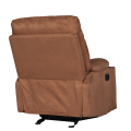 Single Faux Suede Recliner Sofa with Cupholder