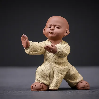 Tea Shop Accessories: Tai Ji Budda Statues, Kung Fu Tea Pets, Zisha Monks Statue & More