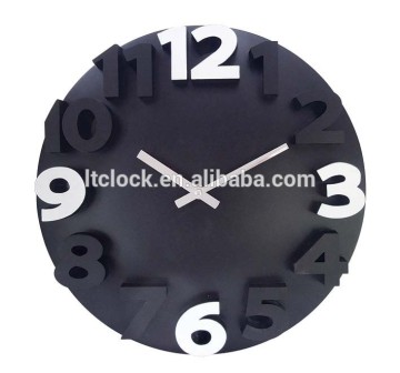 hot sale decorative fashion plastic 3D wall clock without glass