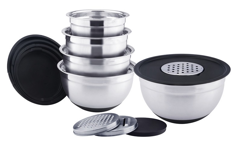 Airtight cheese grater lid salad mixing bowl set