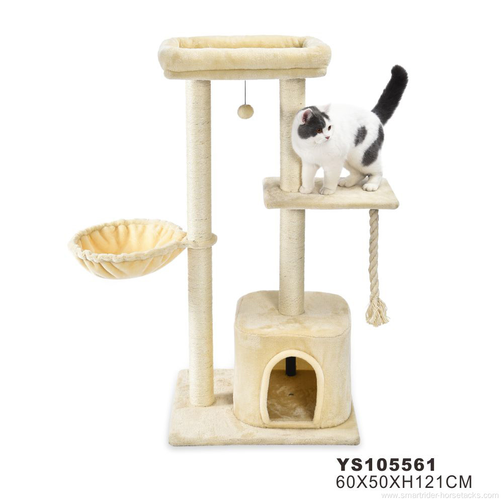 Modern Elegance Tall Pet Furniture Plush House Sisal
