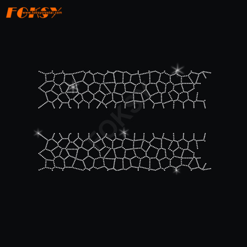 Copperplate Shape Rhinestone Transfer For Cheer Bow Strips