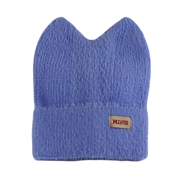 Colore solido di alta qualità Spessa Cappello auricolare per orso a maglia calda per donne - Cappello invernale all'ingrosso