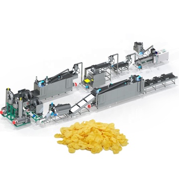 Twin Screw Extrusion Coated Corn Flakes Snacks Food Making Machine Price