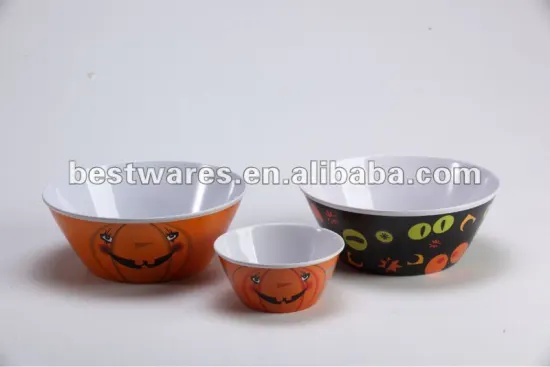 Halloween design dinnerware sets, large plastic halloween pumpkin plate,brass dinnerware set
