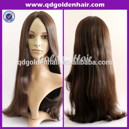 Popular Color Silky Straight Chinese Human Hair Kosher Wig