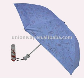 3 folding cartoon design water bottle umbrella