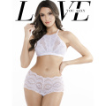 Sexy lingerie White en dentelle de soutien-gorge et de culottes