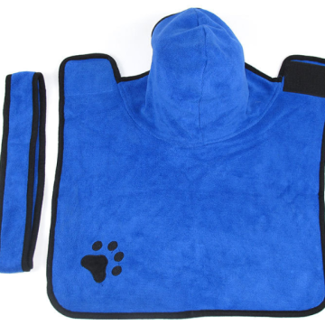 Áo choàng chó hấp thụ microfiber lớn màu xanh
