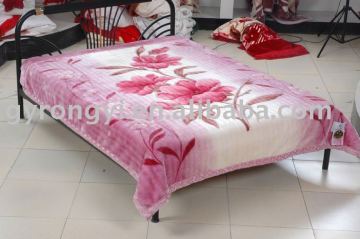 100% polyester printed and duplex raschel blanket