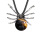 Yellow Tiger Eye Stone 16MM Ball Antique Silver Spider Pendant (47x40mm) Necklace 45cm Black Cord