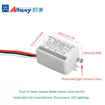 35W Square Radar Microwave Induction Sensor Switch