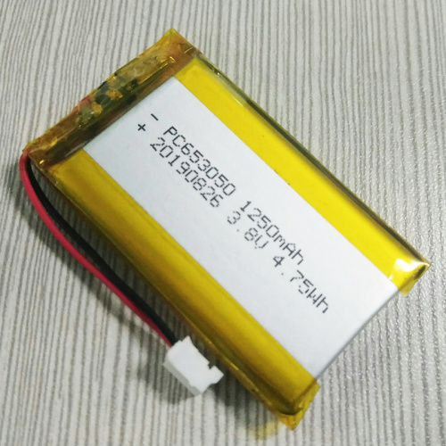 Mais quente 653050 3.8V 1250mAh Li Polymer Battery