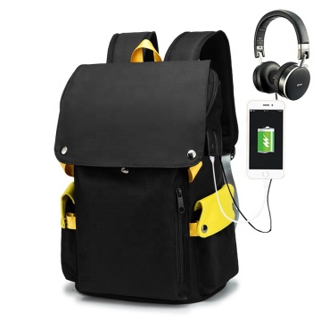 Korean Style Water Resistant Polyester Custom Logo Laptop Backpack for Men and Women