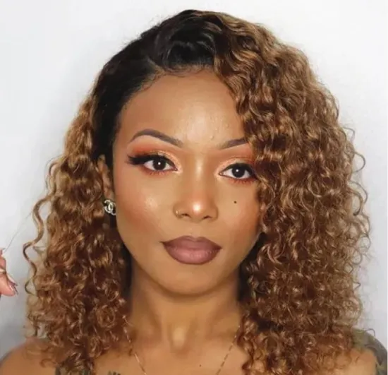 Malaysian Ombre Jerry Curly Hair 3 Bundles With Closure 1B 27 Blonde Human Hair Weave Bundle With Closure  Remy Hair