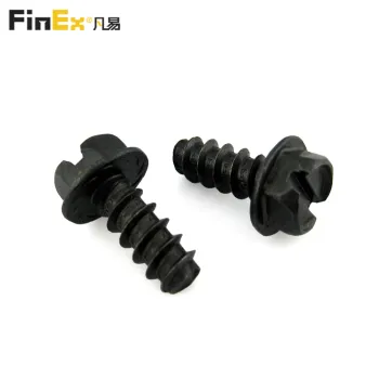 Black Slotted Hex Flange Head Self Tapping Screws