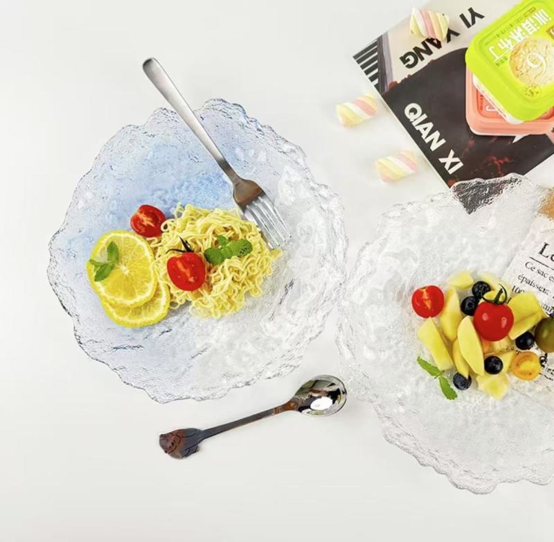 Hammered Glass Tray for Elegant Dining Decor