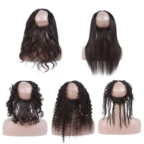10a Cuticle Aligned Hair 360 Lace Frontal Kinky Straight , 20 Inch Brazilian Body Weave Human Hair 360 Frontal