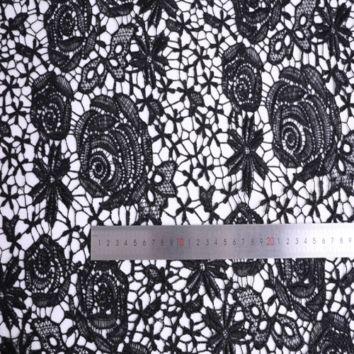 Garment Classic Black Flower Chemical Lace Fabric