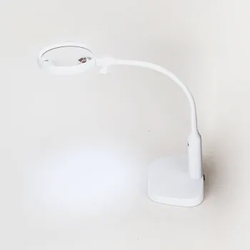 Adjustable Desktop Lamp with Reading Magnifying Glass and Light