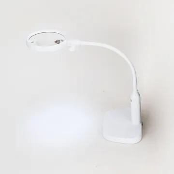 Adjustable Desktop Lamp with Reading Magnifying Glass and Light