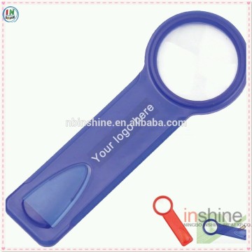 Promotion gifts pocket magnifier , plastic transparent mini clip bookmark magnifier