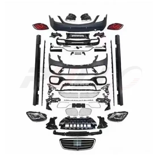 Car Accessories for Benz W222 2014-2017: Upgrade to S65 AMG Bumpers, Grille, Auto Lamps, Side Skirts, Rear Diffuser
