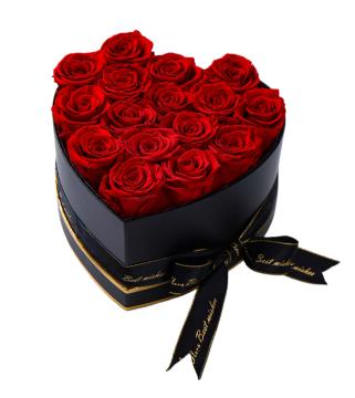 Heart Gift Box of 16 Red Preserve Roses