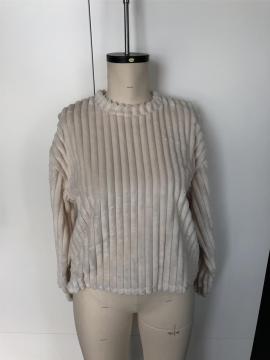 Stripe round neck and long sleeves
