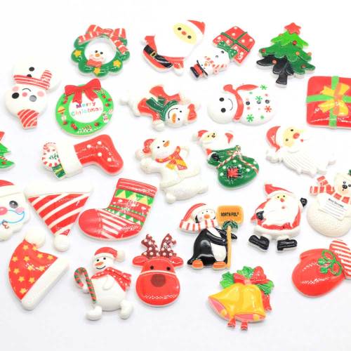 Hars Flat Back Christmas Slime Charms voor DIY-figuren decoratie