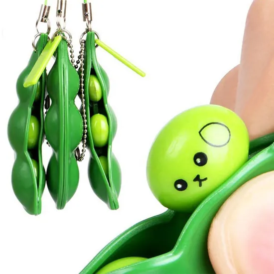 1 Dollar Toys: Cute Keychains, Fidget Beans, Soybeans, Stress Relief Novelty, and Squeeze Peas Toy for 2024