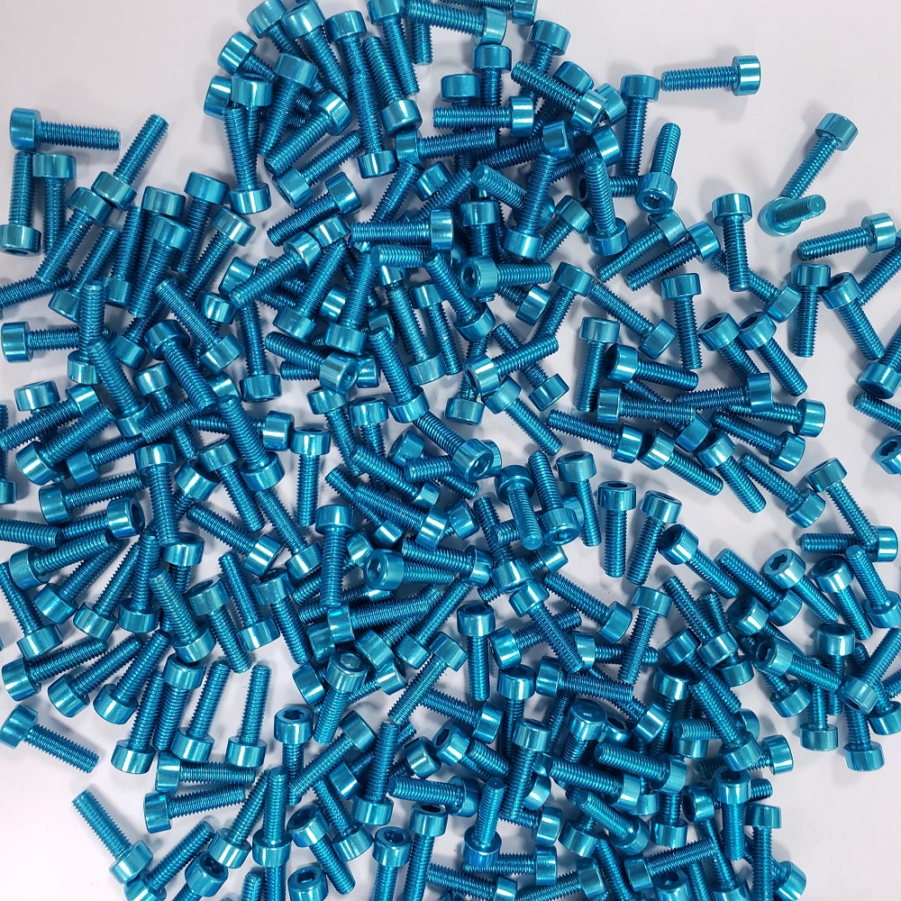 blue aluminum screw