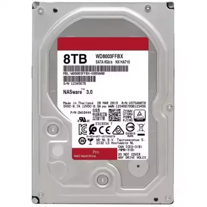 WD8003FFBX Western Digital Red 8TB 7200 RPM 256MB Cache SATA 6.0Gb/s 3.5\" NAS Hard Drive