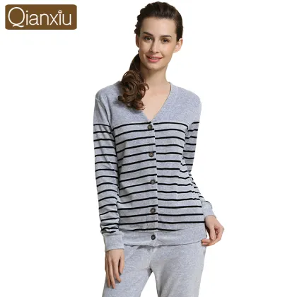 Qianxiu wholesale cotton women sexy winter pajamas