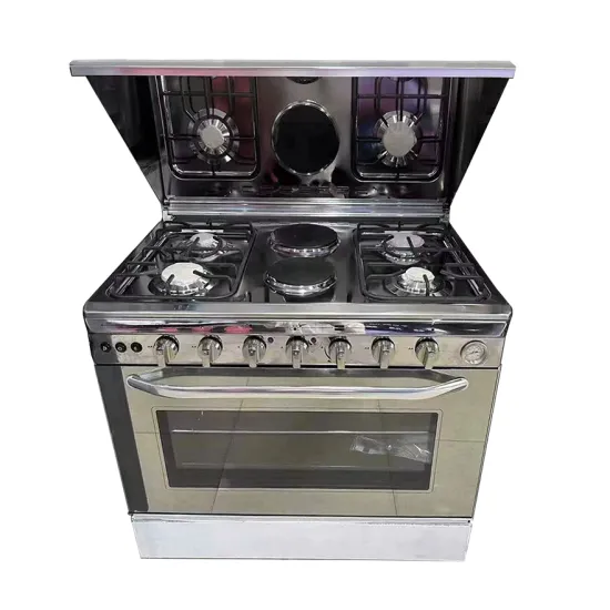 6 Burner Stainless Steel Electric Gas Cooker with Grill and Oven