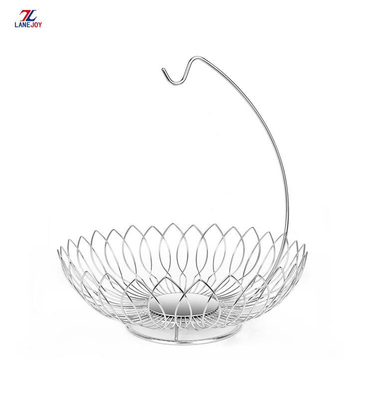 Stainless Steel Kitchen Fruit Basket With Banana Hanger