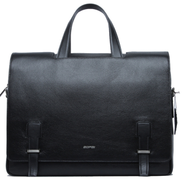 Classic Waterproof Cowhide Leather Men Laptop PC Bag (114-09101-3)