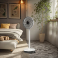 12-Stunden-Timer, 3-Wind-Getriebe, weißer Standventilator mit Fernbedienung